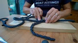 Splicing a loop into a 3strand polyester rope using a Marlin Spike Simple to follow guide [upl. by Swartz]