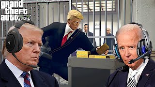 US Presidents Rob The National Bank In GTA 5 [upl. by Nuhsal]