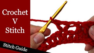 Crochet V Stitch  Stitch Guide [upl. by Aslehc]