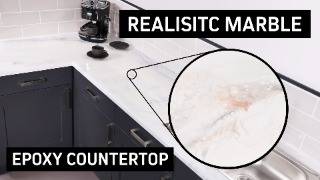 Carrara White Marble Epoxy Resin Countertop Technique [upl. by Natek]