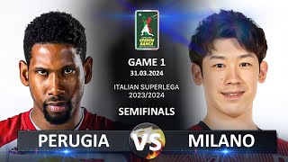 Semifinals of Italian Volleyball SuperLega 20232024  Perugia vs Milano [upl. by Lleda]