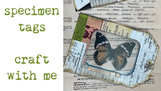 🏷️🦋 Quick Specimen tags junk journal ephemera craftwithme [upl. by Asiul]