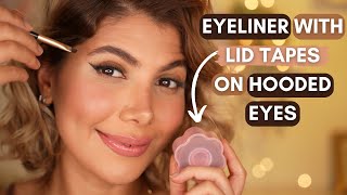 How To Apply Eye Lid Tapes And Eyeliner On Hooded Eyes  Hajar Beauty [upl. by Mccoy268]