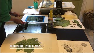 Monoprint Using Leaves 1 [upl. by Tidwell]