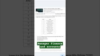 SHORTLISTED CANDIDATES MANAGER FINANCE AND ACCOUNTS [upl. by Airret]