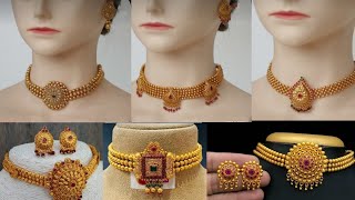 Trending Gold Thushi Necklace Design Collection 2022Light weight Gold Galsari ideasNew Pattern [upl. by Miof Mela606]