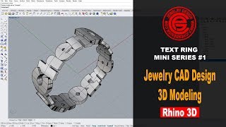 Text Ring Mini Series 1 Jewelry CAD Design Tutorial in Rhino 6 [upl. by Nylasor]