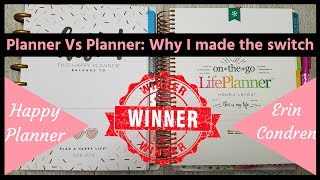 Happy Planner VS Erin Condren  Planner Comparison  Best Planner of 2018  Lisa Breton [upl. by Odnomra]