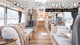 A School Bus Conversion Time Lapse From Start To Finish [upl. by Vey490]