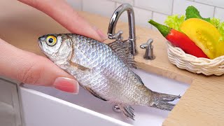 Tasty Miniature Oven Grilled Fish Recipe  Baked Tiny Fish in the Mini Kitchen  Miniature Cooking [upl. by Marissa758]