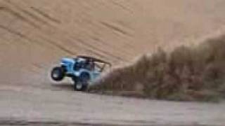 Willys CJ3B jeep goes to the top of massive sand dune [upl. by Malcah]