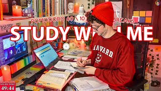 STUDY WITH ME LIVE  12 HOURS ✨ Harvard Student Rain sounds Pomodoro 60 FiveMonthsStudyChallenge [upl. by Atiuqahc]