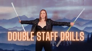 Double Staff Drills  STAFF SPINNING TUTORIAL BEGINNER  Michelle C Smith [upl. by Yelyk]