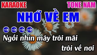 Nhớ Về Em Karaoke Tone Nam Karaoke 9999  Beat Mới [upl. by Arvo]