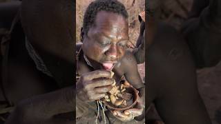 Wow Thats incredible See how Hadza cooks and eating their favorite meal for dinner hadzabetribe [upl. by Satsok584]