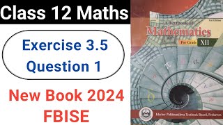 Exercise 35 Question 1 class 12 Maths New KPK Book  Ex 35 Q No 1 Use First Principle rules [upl. by Shaylyn]