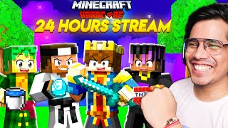 24 Hrs MINECRAFT HARDCORE IRL MARATHON STREAM [upl. by Aisirtap]