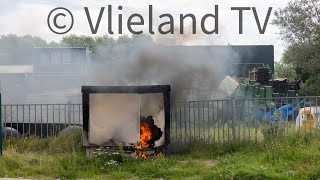 Brandend Trafostation op Vlieland veroorzaakt Stroomuitval [upl. by Nerti]