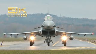 4K 8 Eurofighter Typhoon German Air Force Luftwaffe departure at Neuburg Donau Airbase ETSN [upl. by Lad]