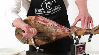 Como cortar un jamón de bellota 100 ibérico [upl. by Effy]