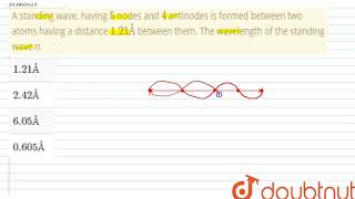 A standing wave having 5 nodes and 4 antinodes is formed between two atoms having a distance 1 [upl. by Sremlahc767]