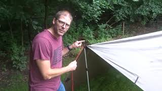 How to tie a pole to a tarp plus 3 reasons not to put your trekking pole upside down [upl. by Strickman]