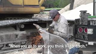 Welding Repair Expert Uses New Victor ST400 Torch Arcair K4000 to Gouge Bucket [upl. by Damiano296]