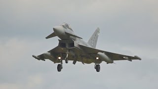 3x Eurofighter EF2000 Typhoon S Spanish Air Force arrival at RIAT 2016 AirShow [upl. by Feetal]