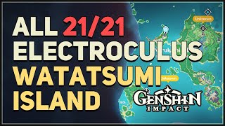 All 21 Watatsumi Island Electroculus Locations Genshin Impact [upl. by Osei]