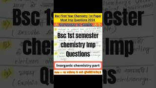 Bsc 1st semester chemistry imp questions phonk beats music halloween chemistry semester [upl. by Eirojam]