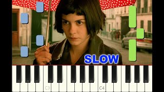 SLOW piano tutorial quotLA DISPUTEquot Amélie Poulain Yann Tiersen partition gratuite free sheet music [upl. by Smitty]