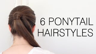 6 Quick and Easy Ponytail Hairstyles for School [upl. by Lehte937]