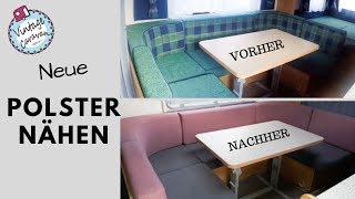 Wohnwagenpolster aus Bündchen nähen  Bürstner 550 TK [upl. by Ayanej13]