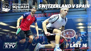 Squash Switzerland v Spain  WSF Mens World Team Champs 2019  Last 16 Highlights [upl. by Nahama]