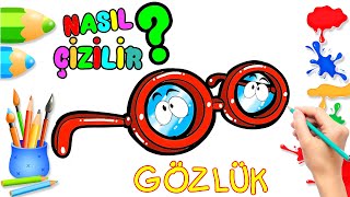 GÖZLÜK NASIL ÇİZİLİR VE BOYANIR  Kolay Ve Eğlenceli Çizimler Nasıl Yapılır Çiz Boya Eğlen Öğren [upl. by Tichon843]