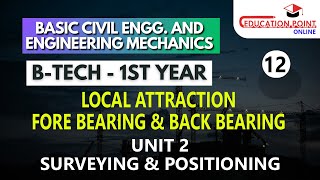 Local Attraction  Fore Bearing amp Back Bearing  Unit 2 Surveying amp Positioning [upl. by Stricklan180]