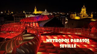 A spectacular light show at Las Setas de Sevilla Metropol Parasol Seville [upl. by Muldon697]