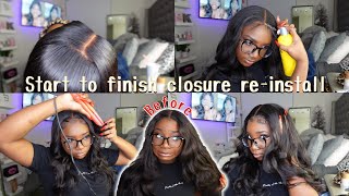 How To Reinstall Your Closure Wig Start To Finish  Amazon Closure Wig Install  Megalook Hair [upl. by Filmore534]