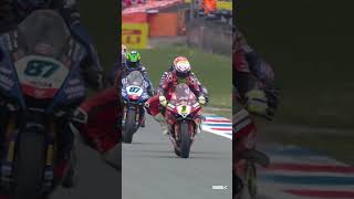 LOCATELLIS COSTLY MISTAKE wide at Turn 1 when leading 😬  2024 DutchWorldSBK 🇳🇱 [upl. by Eillit]