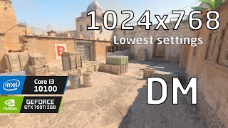 i3 10100 amp GTX 750 Ti  CS2 Dust2 DM  Lowest settings  1024x768 [upl. by Murton]