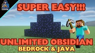 easiest and most effective Obsidian farm in minecraft bedrock and Java [upl. by Eelaras]