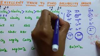 Trick to solve solubility order questions easily  Chemical Bonding trickss [upl. by Marjy]