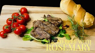 steak beeffillet steakdinner tagliata Slice beef with rosemary tagliata fast recipe homecooking [upl. by Anahpos826]