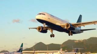 StMaarten SXM  4 JetBlue A320s  Landings amp Takeoffs in HD [upl. by Airenahs25]