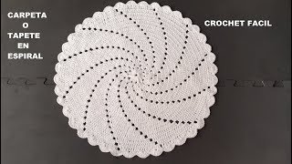 CARPETA O TAPETE EN ESPIRAL TEJIDO A CROCHET  TUTORIAL  GANCHILLO [upl. by Oirasec]