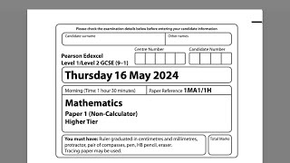 🚨 2024 Edexcel GCSE 91 Maths Higher  4 pages leaked [upl. by Aidin]