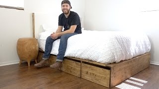 DIY Modern Platform Bed With Storage  Modern Builds  EP 56  HowTo [upl. by Gerrit493]