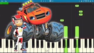 Blaze and the Monster Machines  Theme Song  EASY Piano Tutorial [upl. by Anam]