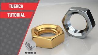 Tutorial Rhino 3D  Tutorial Rhino Full  Modelar una Tuerca [upl. by Alba]