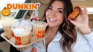 Dunkins NEW Fall Drinks amp Treats NEW Pumpkin cold foam [upl. by Leisam948]